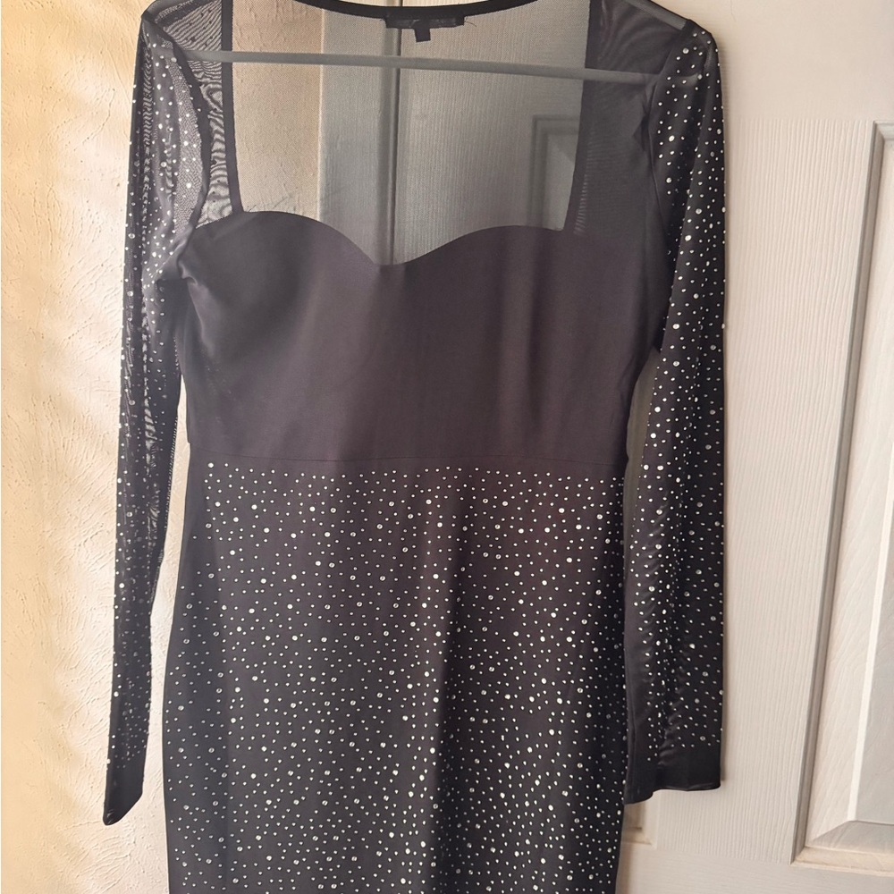 Black Rhinestone Mini Dress - Picture 5 of 5